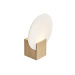 Nordlux Hester Wandleuchte Glas Holz - 9.5W 900lm - 930 Warmweiß | IP44 - Höchste Farbwiedergabe - 3-Stufen Dimmbar